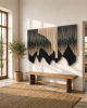 Abstract Textile “Rubi” | Tapestry in Wall Hangings by Olivia Fiber Art. Item composed of wood & wool compatible with minimalism and mid century modern style