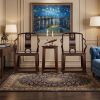 Pierced carving Ruyi Official Hat Scholar's Armchair Set | Chairs by Dynasty Artisan. Item composed of wood compatible with minimalism and contemporary style