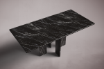 Luna Rectangular Alexander Black Marble Dining Table | Tables by HamamDecor LLC. Item made of marble works with mediterranean & modern style