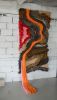 Sculptural Textile Art with Orange & Pink – Modern Macrame | Tapestry in Wall Hangings by Camille McMurry. Item made of wool compatible with boho and contemporary style