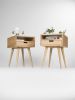 Pair of Mid Century Modern Nightstand - White Oak Finish | Storage by Mo Woodwork | Stalowa Wola in Stalowa Wola. Item composed of oak wood compatible with minimalism and mid century modern style