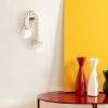 Fiber Lamp Sconce | French Macrame handweave light sculpture | Sconces by Light and Fiber. Item composed of cotton and metal in boho or contemporary style