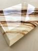 Marrone Crema | Watercolor Painting in Paintings by Rhonda Deland. Item made of wood & canvas compatible with boho and mid century modern style