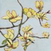Les magnolias jaunes | Mixed Media in Paintings by Marielle Robichaud. Item composed of wood and paper in minimalism or contemporary style