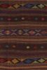 Vintage Persian Soumak Kilim, Vibrant Diamonds on Rich Brown | Area Rug in Rugs by Rug and Kilim