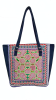 Sacred Geometry Luxury Tote bag: Hand-Woven Shipibo Heritage | Textiles by Sacred Andes Atelier. Item made of cotton with leather works with boho & minimalism style
