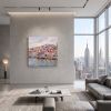 Porto Portugal Heavy Impasto Oil Linen Painting | Oil And Acrylic Painting in Paintings by Dynasty Artisan. Item made of linen compatible with mid century modern and contemporary style