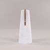 "Elara" Flower vase in White Carrara and red marble | Vases & Vessels by Carcino Design. Item composed of marble in minimalism or contemporary style