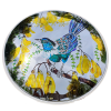Convex Tui and Kowhai Flowers #2 | Mirror in Decorative Objects by Frederick Worrell Art and Design. Item made of glass