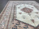 Floral Vintage Turkish Rug | 7.1 x 9.9 | Area Rug in Rugs by Vintage Loomz. Item made of cotton works with boho & mid century modern style