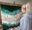 Running to the right direction (SOLD) | Oil And Acrylic Painting in Paintings by Lotta Sirén. Item made of canvas & synthetic