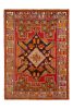 Hand-Knotted Antique Kirsehir Rug in Red Gold Medallion | Area Rug in Rugs by Rug and Kilim