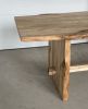 The Bethany | Live Edge Slab Leg Trestle Table | Dining Table in Tables by The Rustic Hut. Item composed of maple wood