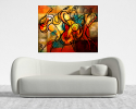 Abstract Jazz Canvas Art Print by Leon Zernitsky | Prints in Paintings by Leon Zernitsky Art. Item composed of wood and canvas in contemporary style