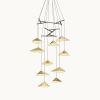 Emily V10 Pendant Light – Gold Semi-Matte | Chandeliers by MOSS Objects. Item made of oak wood with steel works with contemporary & modern style