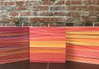 Wildfire Sunset series (3 pieces) | Oil And Acrylic Painting in Paintings by Leilani Norman Art & Design. Item made of birch wood & paper