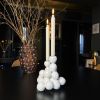 Arty White Candleholder "Textures Pearls" for 2 Candles Sphe | Candle Holder in Decorative Objects by IRENA TONE. Item compatible with minimalism and eclectic & maximalism style