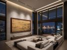 Hand-Painted Song Silk Art: Misty Waves & Riverside Pavilion | Oil And Acrylic Painting in Paintings by Dynasty Artisan. Item made of wood with fabric works with contemporary & eclectic & maximalism style