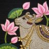Embroidery Needlepoint Art Work Of Hindu God Kamdhenu Cow Fr | Wall Hangings by MagicSimSim. Item composed of fabric in art deco or asian style