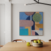 Vibrant Mid Century Modern Geometric Wall Art | 3D Textured | Oil And Acrylic Painting in Paintings by Berezart. Item composed of canvas in boho or minimalism style