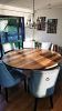 European Walnut Round Dining Table | Tables by Toncha Hardwood. Item made of walnut & steel