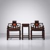 Imperial Black-Gold Ming Taishi Armchair & Tea Table 3PC Set | Chairs by Dynasty Artisan. Item made of wood compatible with contemporary and eclectic & maximalism style