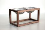 Double Dog Feeder | Storage Stand in Storage by Wake the Tree Furniture Co. Item made of walnut & steel compatible with minimalism and mid century modern style