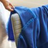 Cobalt Blue Herringbone Plush Soft Merino Handwoven Throw | Linens & Bedding by Studio Variously. Item in contemporary style