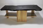 Blackened Live Edge Maple Coffee Table | Tables by LIRIO Design House. Item made of maple wood works with mid century modern & contemporary style