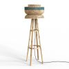 Lotus Floor Lamp | Lamps by Mianzi. Item made of bamboo with linen