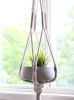Large Macrame Plant Hanger, Hanging Planter, Color Block | Plants & Landscape by Freefille. Item composed of cotton in minimalism or mid century modern style