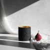 Carbon Black Cylinder Vase with Gold Leafed Glass Interior | Vases & Vessels by Carolyn Powers Designs. Item composed of concrete and glass in minimalism or contemporary style