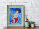 Cumbia Submarina | Oil And Acrylic Painting in Paintings by Elena Parau. Item composed of paper compatible with boho and contemporary style