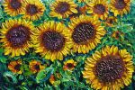 "Sunflower Celebration" - Original Painting | Oil And Acrylic Painting in Paintings by DaggArt. Item composed of canvas
