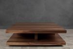 Modern Floating Solid Walnut Finish Coffee Table | Tables by Aeterna Furniture. Item made of walnut