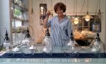 Blown glass/crystal inserts #37F | Pendants by Vitro Lighting Designs. Item composed of bronze and glass