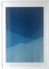Deep Blue Sea (FRAMED 40 x 20" abstract cyanotype/monotype | Photography by Christine So