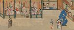 Hand Painted Silk Scroll Qiu Ying Han Palace Ming Art Part I | Oil And Acrylic Painting in Paintings by Dynasty Artisan. Item made of wood & glass compatible with contemporary and eclectic & maximalism style