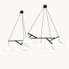 Emily Group of Seven Pendant Light – White Semi-Matte | Chandeliers by MOSS Objects. Item composed of oak wood & steel compatible with contemporary and modern style