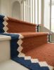 Handwoven Wool Indigo & Rust Stair Runner | Runner Rug in Rugs by Evergreen Carpets. Item composed of wool compatible with boho and minimalism style