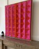 Grid - Neon Pink and Neon Orange | Tapestry in Wall Hangings by Fault Lines. Item composed of fabric
