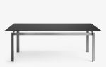 Buredo Black Glass Top & Chrome Leg Rectangular Table | Dining Table in Tables by LAGU. Item made of metal & glass compatible with minimalism and contemporary style