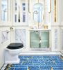 Russel Square Bathroom Floor Mosaic in Gold & White Gold | Art & Wall Decor by Paul Siggins - The Mosaic Studio | Russell Square in London. Item composed of glass