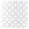 Thassos and Azul Cielo Marble Mosaic Tile | Tiles by Tile Club. Item made of marble
