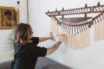 Thunderbird | Macrame Wall Hanging in Wall Hangings by Wanderluxe. Item made of walnut with fabric