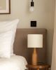 Hand Turned Oak Table Lamp | Lamps by ColombeFurniture`` | Lwowska Studios in Warszawa. Item composed of oak wood and linen