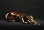 KNEELING NUDE | Sculptures by Eleanor Cardozo. Item made of bronze with marble