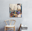 Urban Collage #99 | Oil And Acrylic Painting in Paintings by Anna Carll. Item made of aluminum with paper