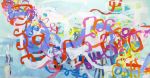 Under the Electric Candelabra | Oil And Acrylic Painting in Paintings by Claire Desjardins | St Sulpice in Saint-Sulpice. Item made of canvas & synthetic