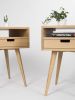 Pair of Mid Century Modern Nightstand - White Oak Finish | Storage by Mo Woodwork | Stalowa Wola in Stalowa Wola. Item composed of oak wood compatible with minimalism and mid century modern style